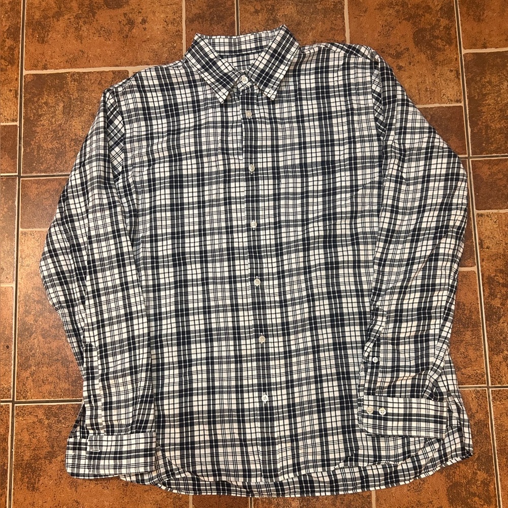 Brooks Brothers Blue and White Checkered Shirt